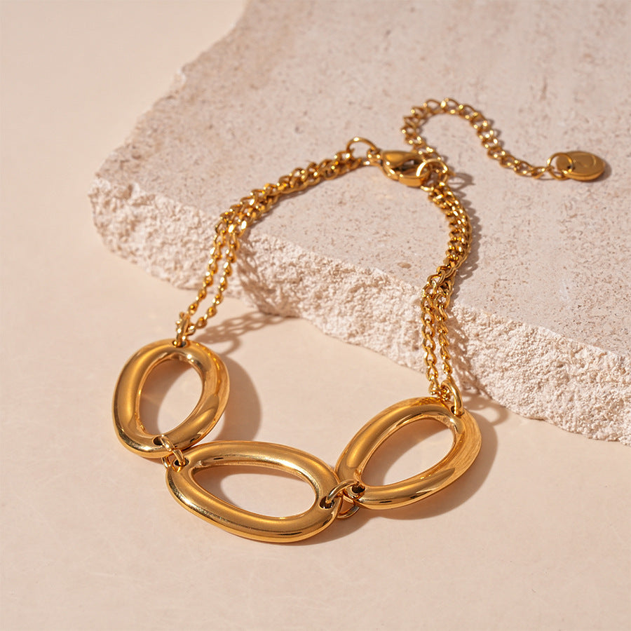 Geometric Oval Bracelet