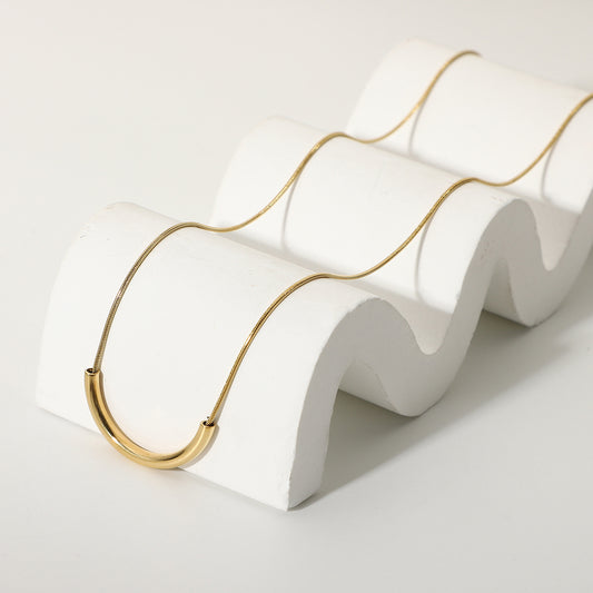 Vintage Stainless Steel Necklace Gold