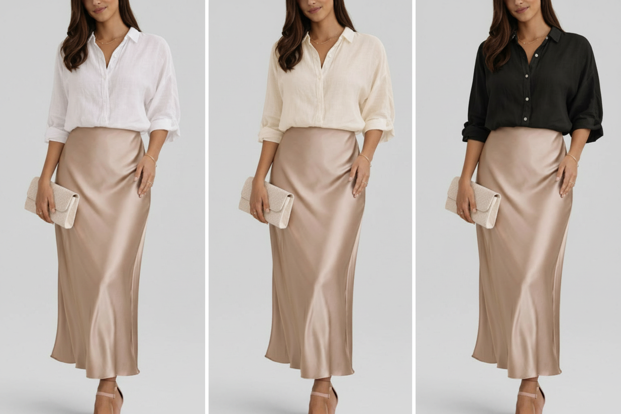 Sunday Elegance Satin Skirt