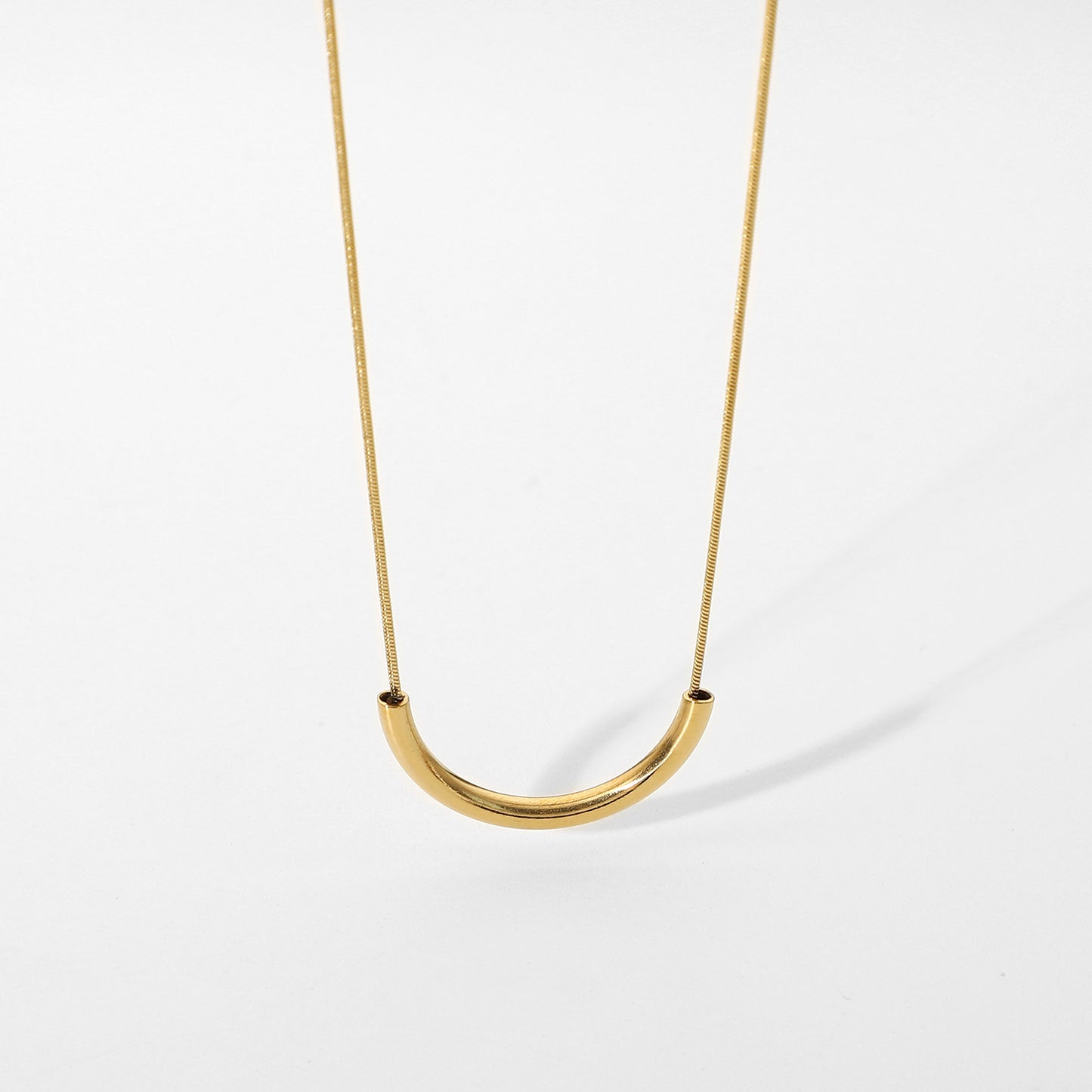 Vintage Stainless Steel Necklace Gold